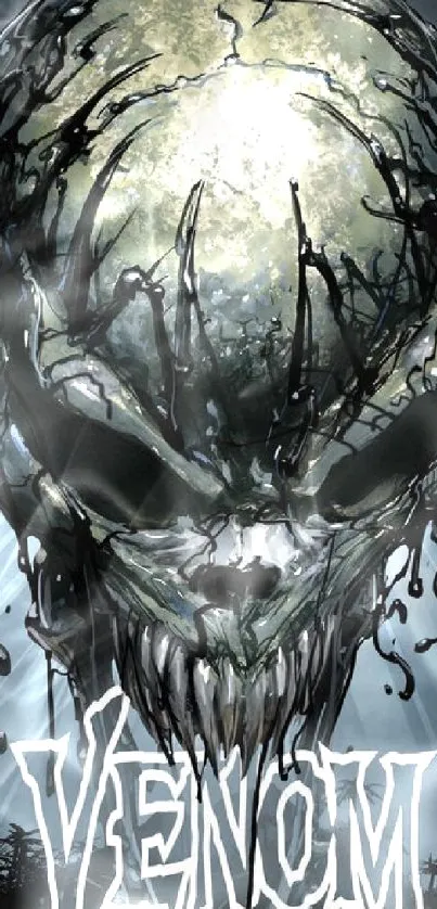 Venom Island skull design on a comic cover.