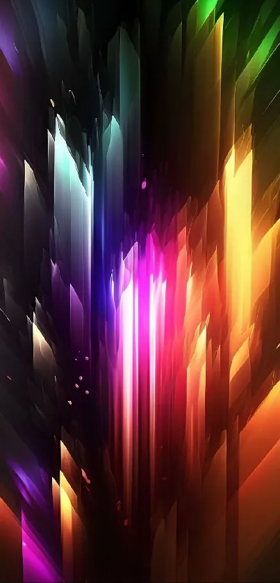 Vibrant abstract neon light burst wallpaper