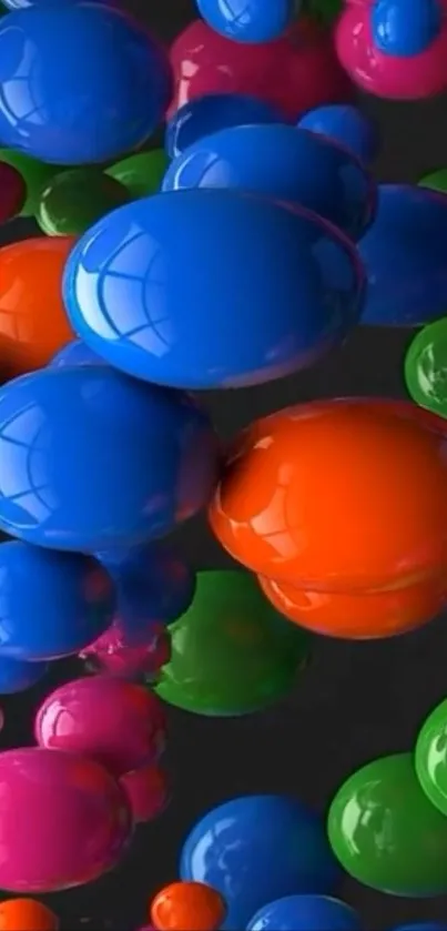 3D bubbles in vibrant colors for mobile wallpaper