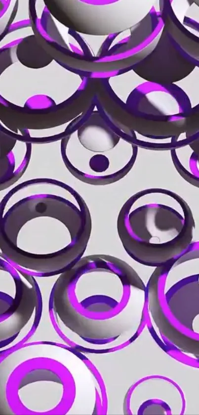 Abstract 3D purple circles wallpaper