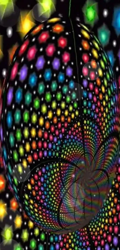 3D rainbow pattern wallpaper with vibrant colors.