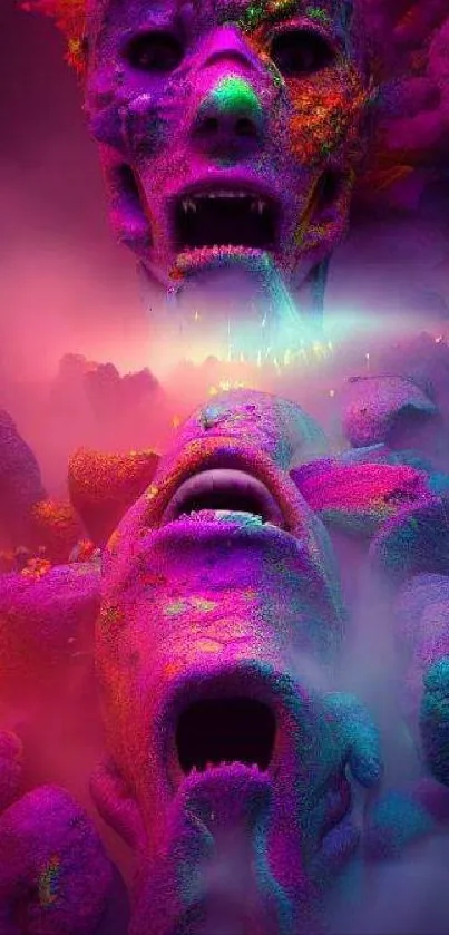 Vibrant abstract 3D art wallpaper with surreal colors and textures.