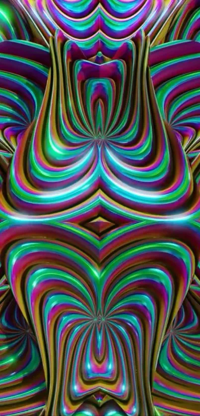 Vibrant abstract 3D pattern with multicolored swirls.