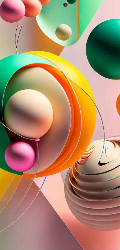 Colorful 3D spheres with abstract design in vibrant shades.