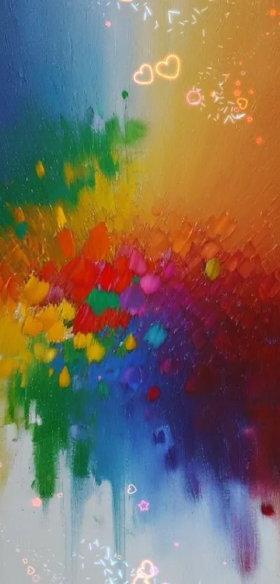 Vibrant abstract art mobile wallpaper with dynamic colors.