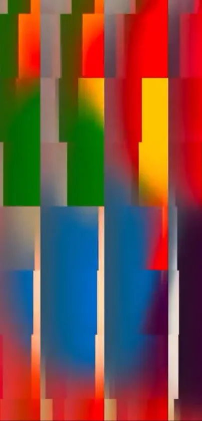 Vibrant abstract art wallpaper with colorful mosaic design.