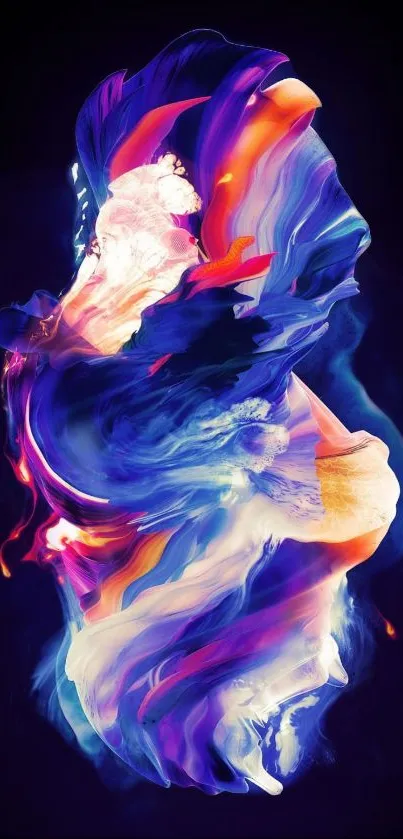 Vibrant abstract art with flowing colors for mobile wallpaper.