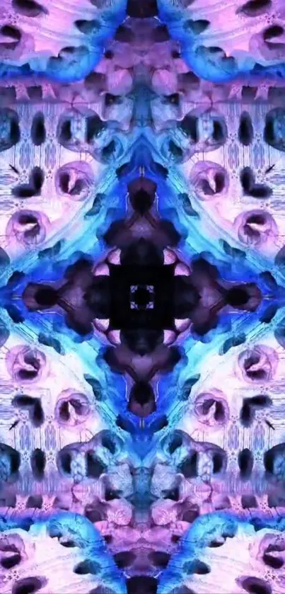 Vibrant abstract art in blue and purple hues