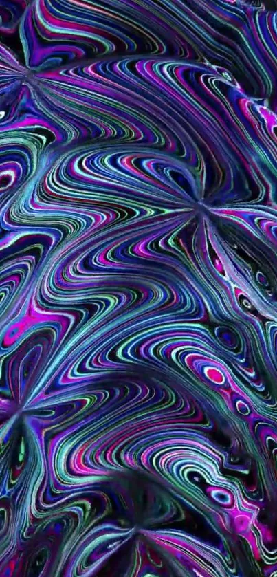 Vibrant abstract art wallpaper with purple swirls.