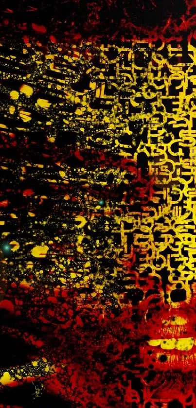 Abstract red and yellow art design mobile wallpaper