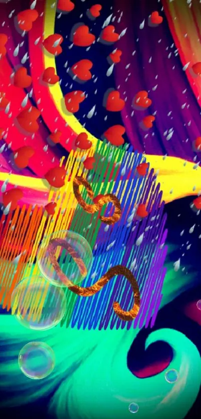 Vibrant abstract art wallpaper with flowing colors and dynamic patterns.