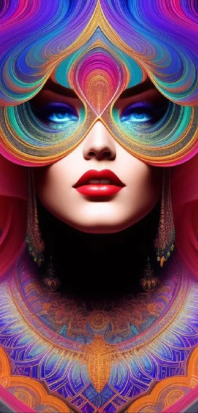 Colorful abstract art wallpaper featuring vibrant hues and intricate patterns.