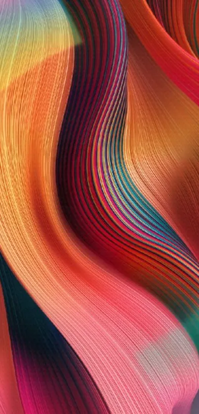 Vibrant abstract orange and pink swirling design wallpaper.