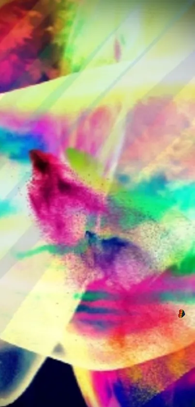 Vibrant abstract art with bold colors and creative patterns on mobile wallpaper.