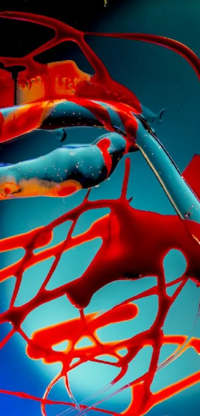 Vibrant abstract art wallpaper with splashes of red, blue, and green hues.