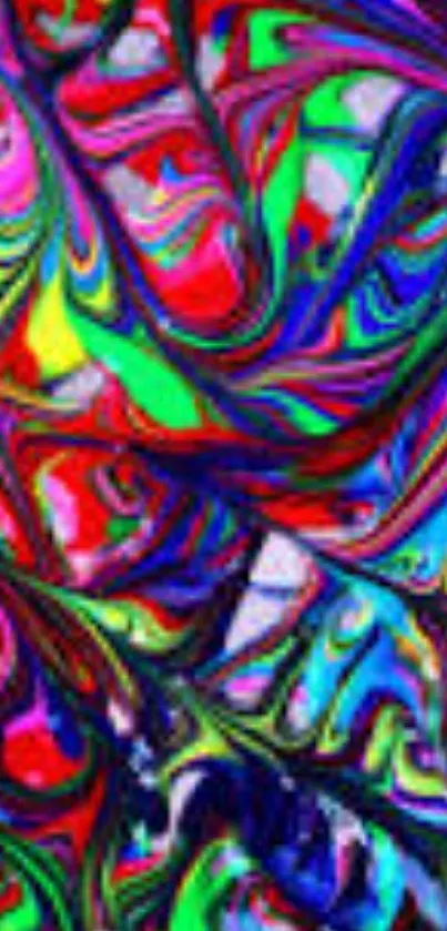 Vibrant abstract art wallpaper with swirling colors.