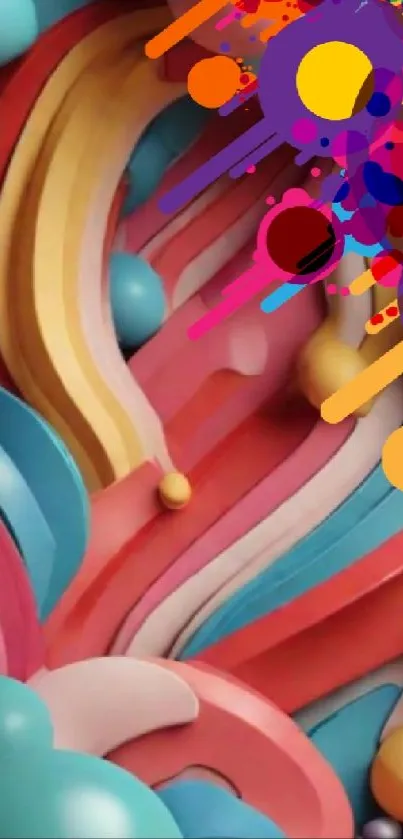 Colorful and vibrant abstract art wallpaper for mobile.