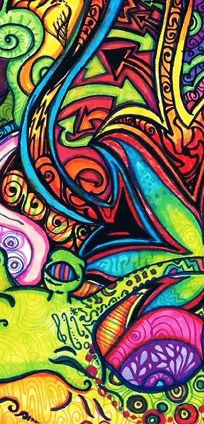 Vibrant multicolor abstract art wallpaper design.