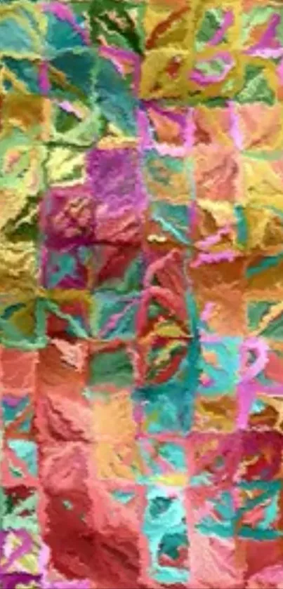 Vibrant multicolor abstract art wallpaper with dynamic shapes.