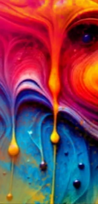 Vibrant abstract colorful art wallpaper for mobile
