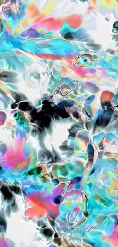 Vibrant abstract colorful art wallpaper with fluid patterns.