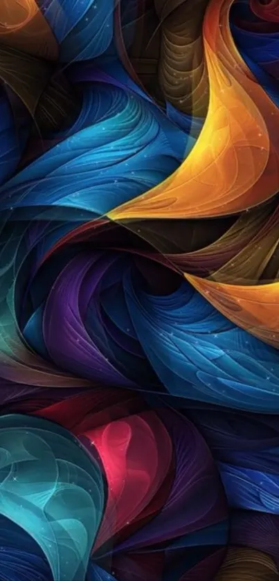 Colorful abstract art with dynamic swirls