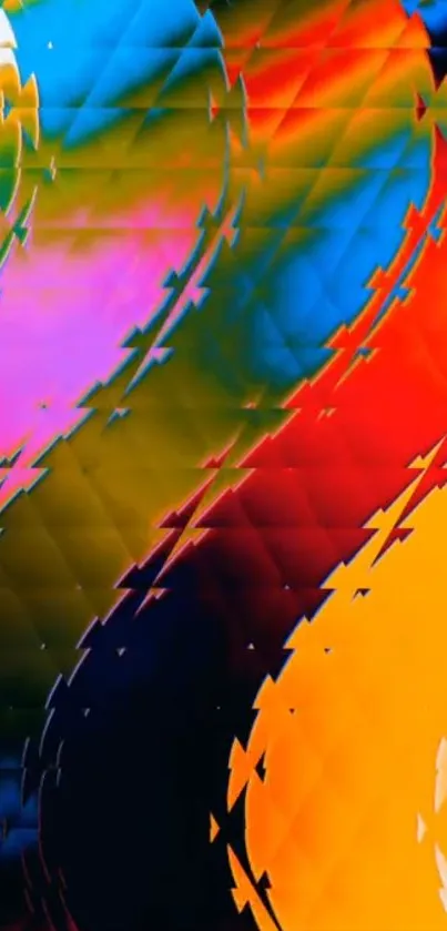 Vibrant abstract art with bold colors.