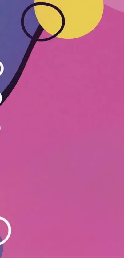 Vibrant abstract wallpaper with geometric shapes and bold colors.