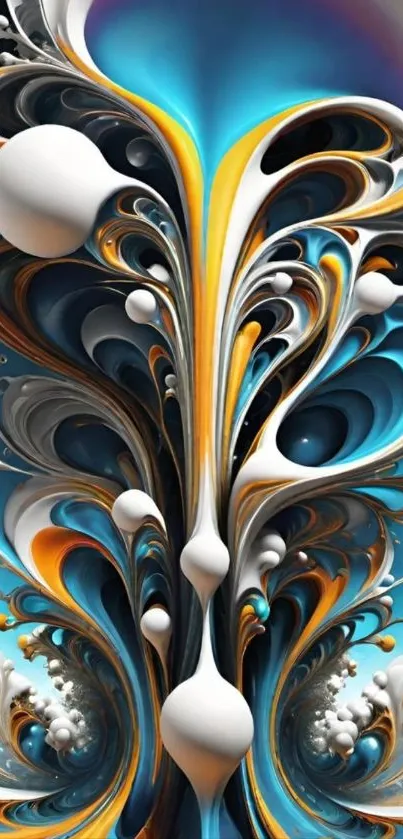Vibrant abstract art wallpaper with dynamic shapes and colors.