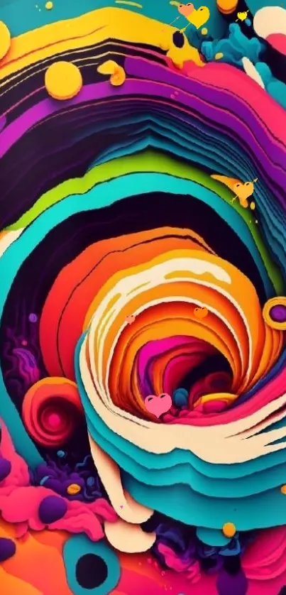 Vibrant abstract 3D swirling color artwork.