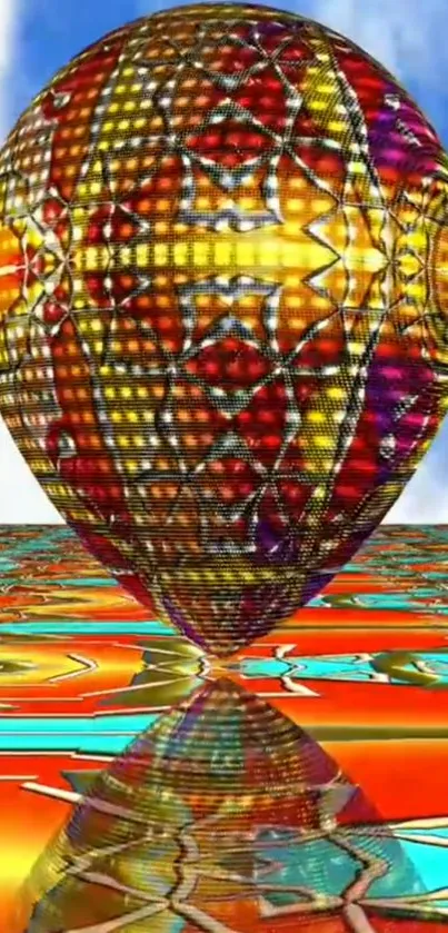 Vibrant abstract balloon pattern with colorful reflections.