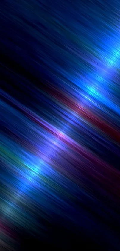 Abstract blue lines with vibrant glow on mobile wallpaper.