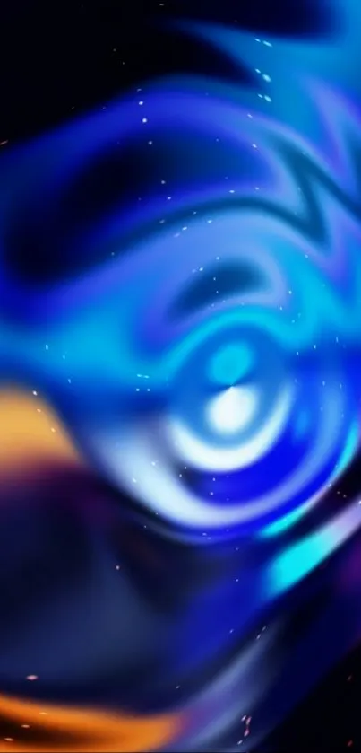 Abstract blue swirl wallpaper with vibrant hues.