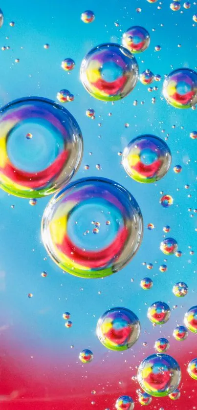 Vibrant colorful wallpaper with abstract bubbles.