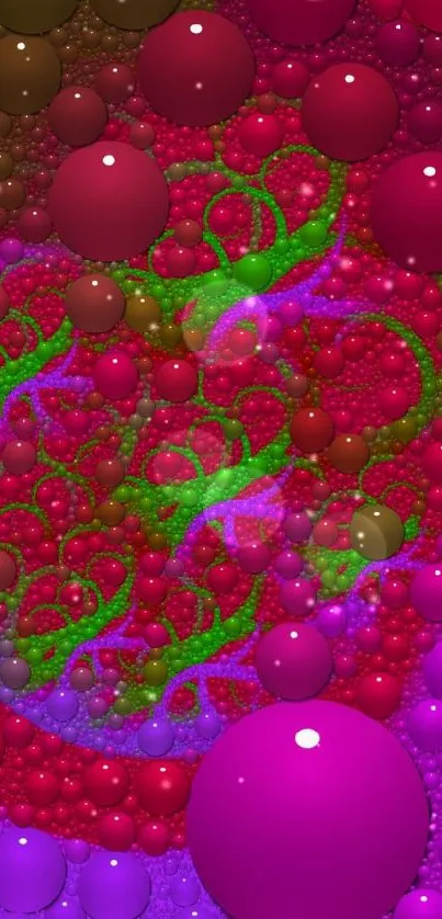 Abstract wallpaper with colorful bubble pattern.