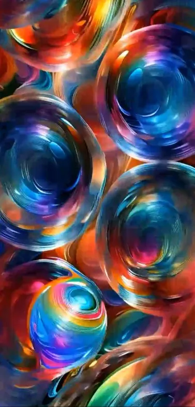 Vibrant abstract bubble design wallpaper