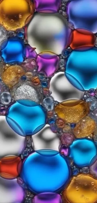 Colorful abstract bubble pattern wallpaper.