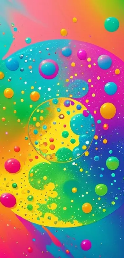 Vibrant abstract bubble artwork with dynamic colors and patterns.