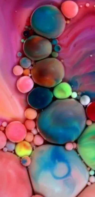 Vibrant abstract mobile wallpaper with colorful bubbles.