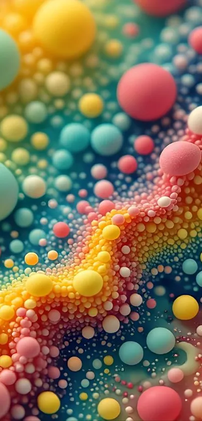Colorful abstract bubbles with a vibrant pattern.