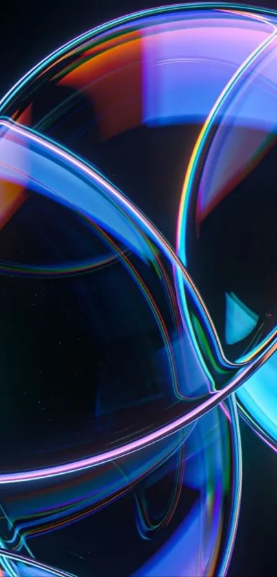 Colorful abstract bubbles on dark background.