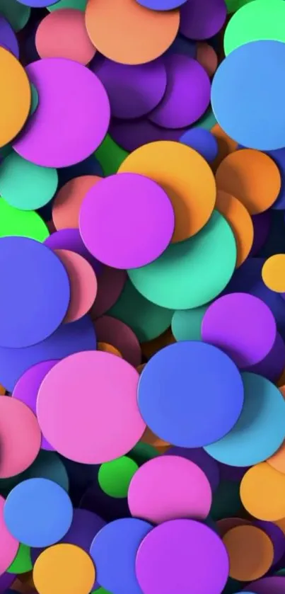 Vibrant abstract wallpaper with colorful overlapping circles.