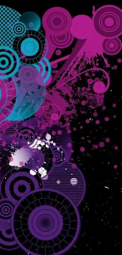 Vibrant abstract wallpaper with colorful circles and artistic design.