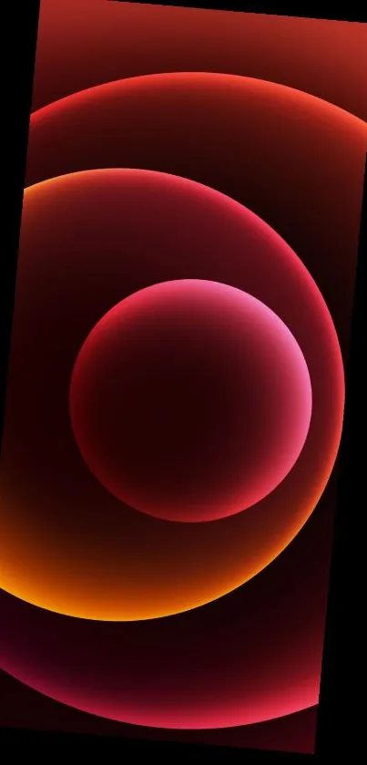 Vibrant abstract red and orange circles mobile wallpaper.