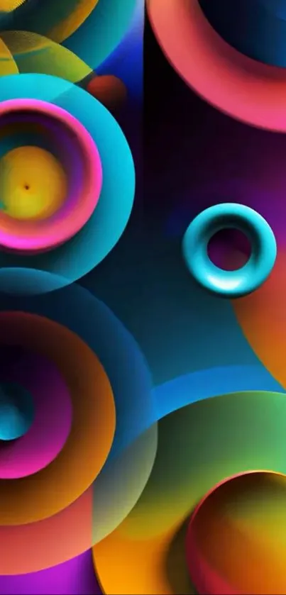 Colorful abstract circles with a vibrant multicolor design.