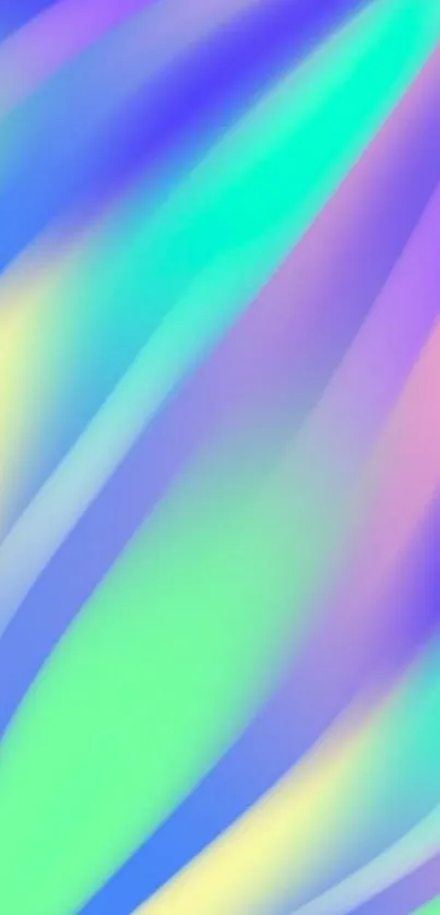 Colorful abstract gradient waves in blue and green.