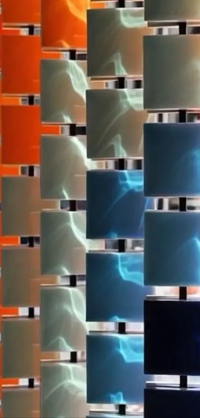 Colorful abstract blocks with vibrant hues.