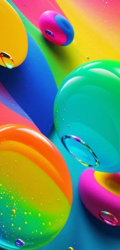 Colorful abstract bubbles on a vibrant background.