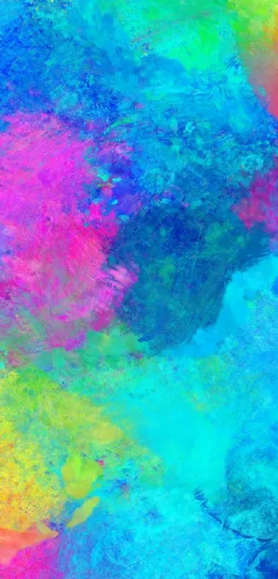 Abstract mobile wallpaper with vibrant blue and pink colors.