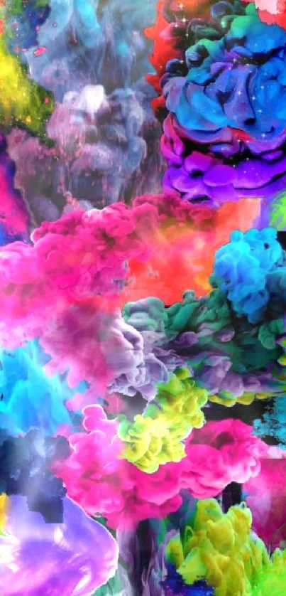 Vibrant abstract color explosion wallpaper for phones.